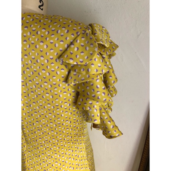 Kate Spade Yellow ruffle sleeve shift dress - Picture 10 of 16